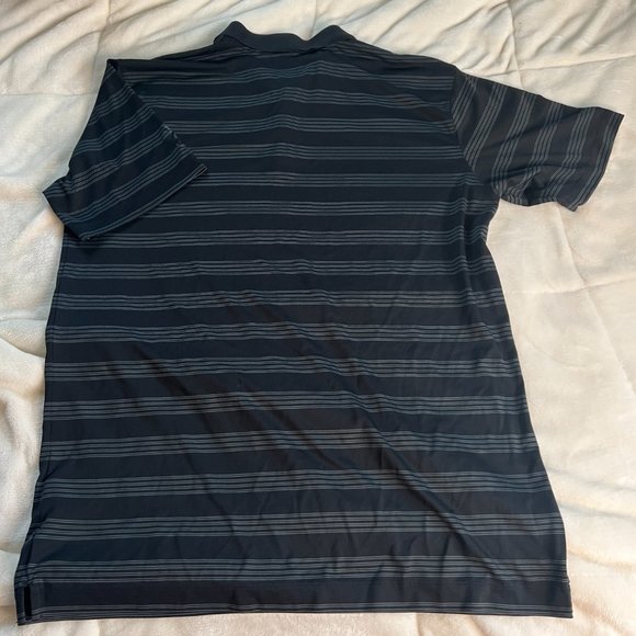 Nike Dri-Fit Athletic Golf Striped Polo Men's Large Black Short Sleeve This Nik - Picture 3 of 3